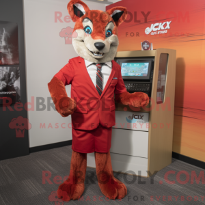 Red Lynx maskot kostume...