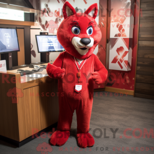 Red Lynx maskot kostume...