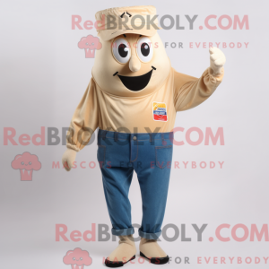 Beige Aglet mascot costume...