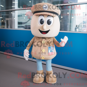Beige Aglet mascot costume...