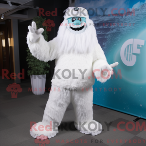 Hvid Yeti maskot kostume...