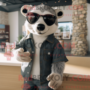 Gray Badger mascot costume...
