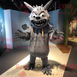 Gray Devil maskot kostume...