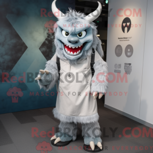 Gray Devil maskot kostume...