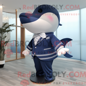 Navy Whale maskot kostume...