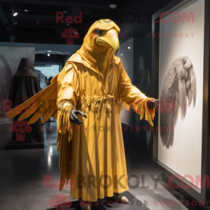 Gold Harpy mascot costume...