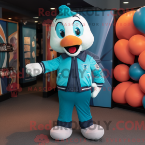 Teal Juggle-mascottekostuum...