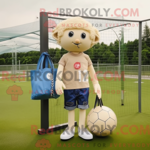 Beige Soccer Goal maskot...