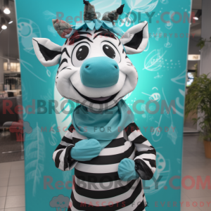 Turquoise Zebra mascot...