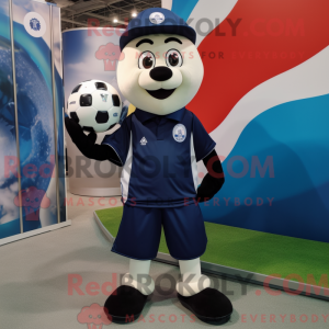 Navy Soccer Ball maskot...