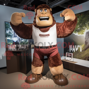 Brun Strongman maskot...