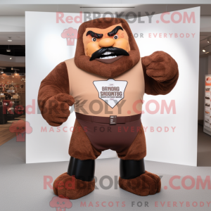 Brown Strongman mascot...