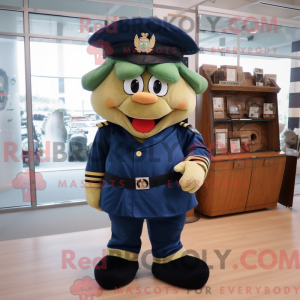Navy Apple mascot costume...