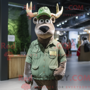 Green Elk maskot kostume...