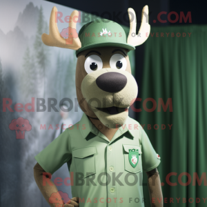 Green Elk mascot costume...