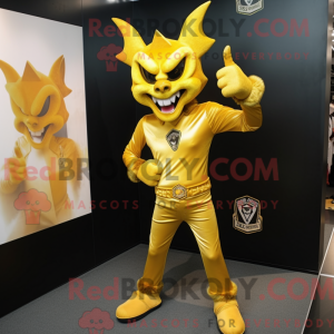 Gold Devil mascot costume...
