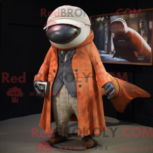 Rust Whale mascot costume...