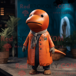 Rust Whale mascot costume...