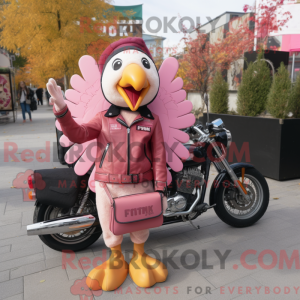 Pink Turkey mascot costume...