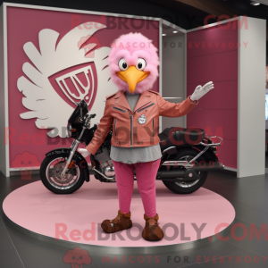 Pink Tyrkiet maskot kostume...