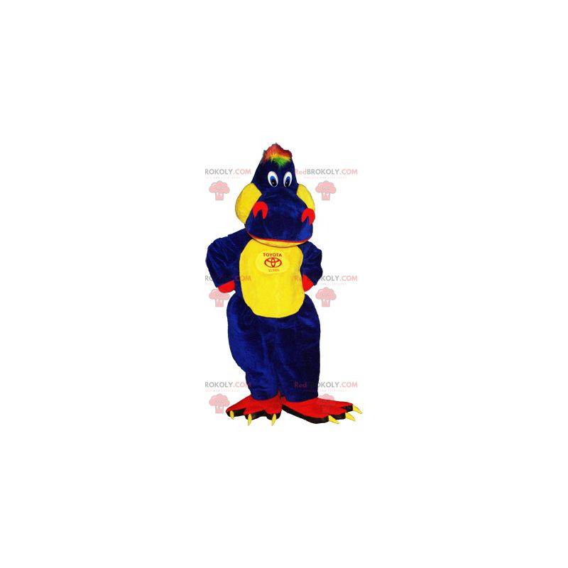 Driekleurige dinosaurus mascotte. Dragon mascotte -