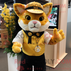 Gouden kat mascottekostuum...