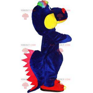 Driekleurige dinosaurus mascotte. Dragon mascotte -