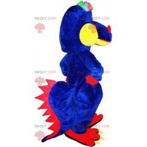 Driekleurige dinosaurus mascotte. Dragon mascotte -