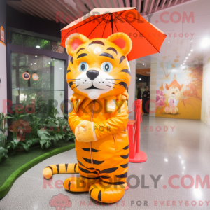 Orange Tiger mascot costume...