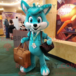Teal Fox maskerad figur...
