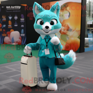 Teal Fox máscara de dragão...
