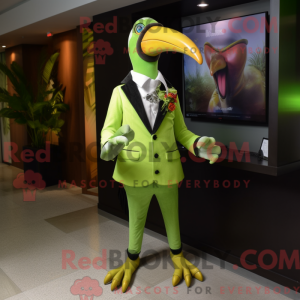 Lime Green Toucan mascot...