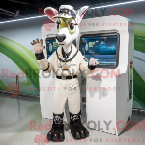 White Okapi mascot costume...