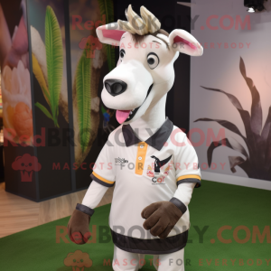 Hvit Okapi-maskotdraktfigur...