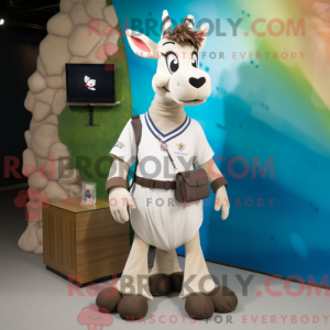 Hvid Okapi maskot kostume...