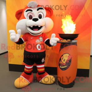 Orange Fire Eater mascot...