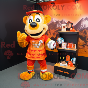 Orange Fire Eater maskot...
