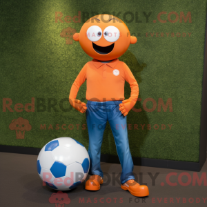 Orange Soccer Ball maskot...