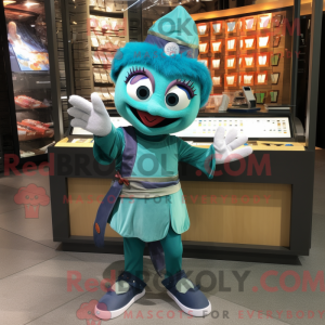 Teal Knife Thrower mascot...