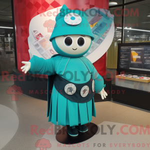 Teal Knife Thrower mascot...