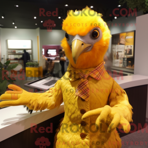 Gul fasan maskot kostume...