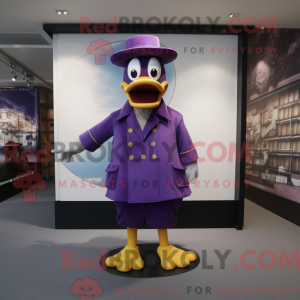 Purple Duck mascot costume...