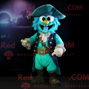 Cyan Pirate mascot costume...