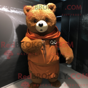 Rust Teddy Bear mascot...