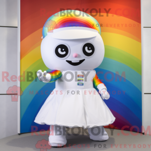 Hvid regnbue maskot kostume...