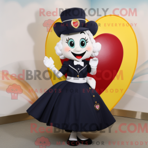 Navy Heart-mascottekostuum...