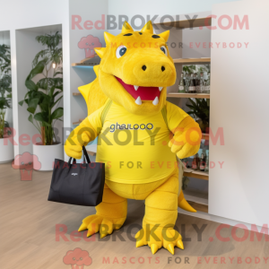 Yellow Ankylosaurus mascot...