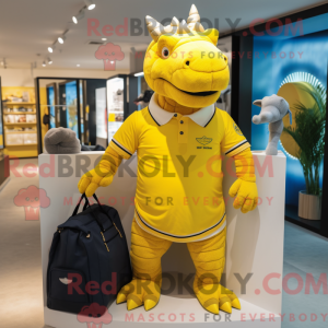 Yellow Ankylosaurus mascot...