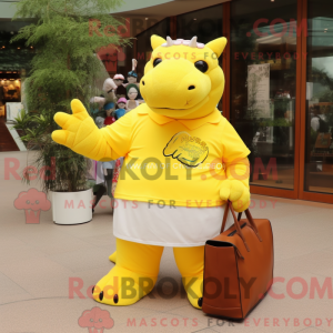 Yellow Ankylosaurus mascot...