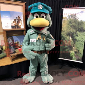 Teal Green Beret mascot...